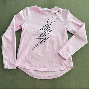 APPAMAN Elara Tee Long Sleeve with Glitter Stars Orchid Pink Size 12